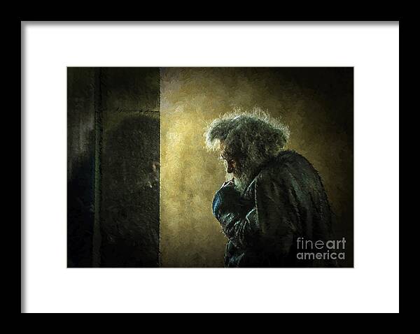 Homeless Framed Print featuring the photograph Portrait of the homeless by Sheila Smart Fine Art Photography