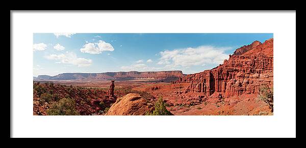 Scenics Framed Print featuring the photograph Professor Valley, Fisher Towers, Moab #1 by Fotomonkee