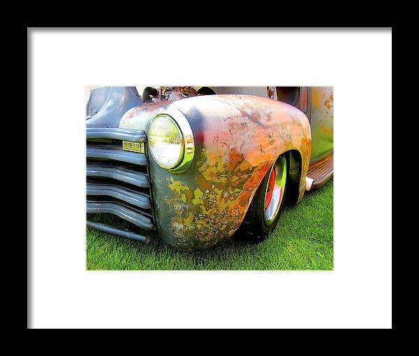 Antique Truck Framed Print featuring the photograph Psycho Truck #1 by Kathryn Barry