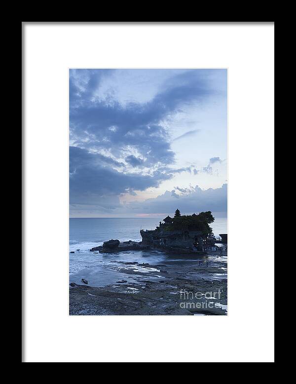 Asia Framed Print featuring the photograph Pura Tanah Lot temple at sunset in Bali #1 by Roberto Morgenthaler