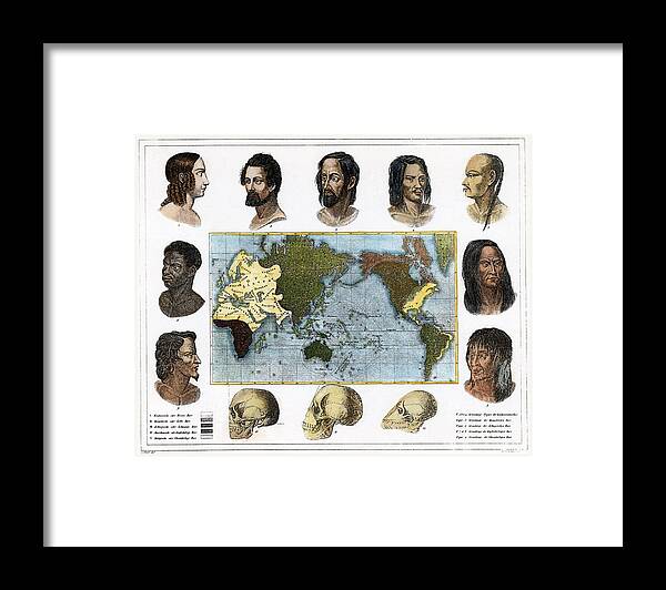 1850 Framed Print featuring the photograph RACIAL TYPES, 19th CENTURY #1 by Granger