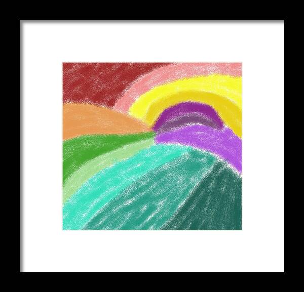 Rainbow Framed Print featuring the painting Rainbow Fields of Glory by Barbara Burns