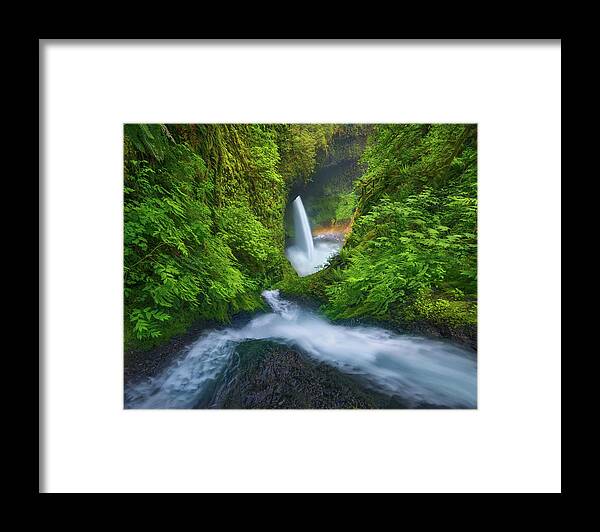 Waterfall Framed Print featuring the photograph Rainbow In The Mist #1 by Chris Moore