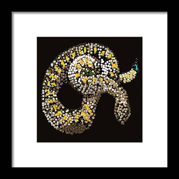 Snake Framed Print featuring the digital art Rattlesnake Bedazzled #1 by R Allen Swezey
