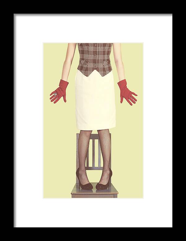 Woman Framed Print featuring the photograph Red Gloves #1 by Joana Kruse