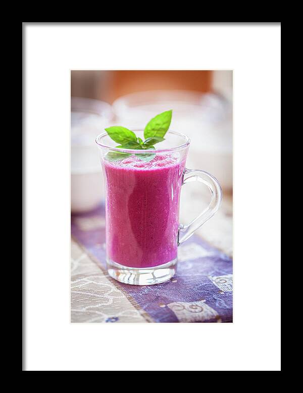 Purple Framed Print featuring the photograph Red Smoothie #1 by Drbouz