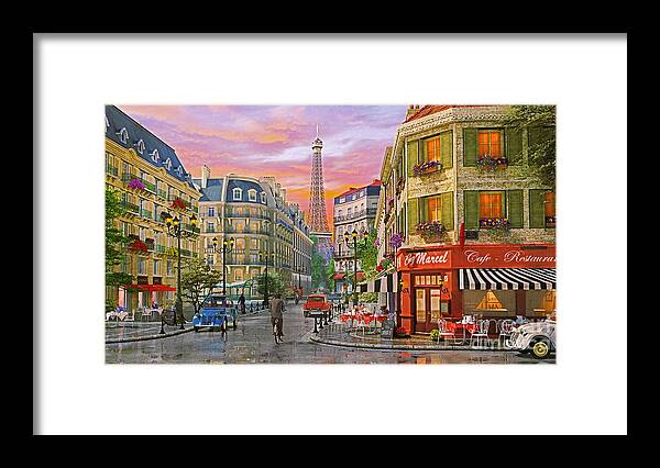 Dominic Davison Framed Print featuring the digital art Rue Paris #1 by Dominic Davison