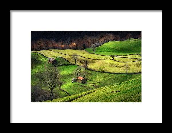Cantabria Framed Print featuring the photograph Rural Life #1 by Oskar Baglietto