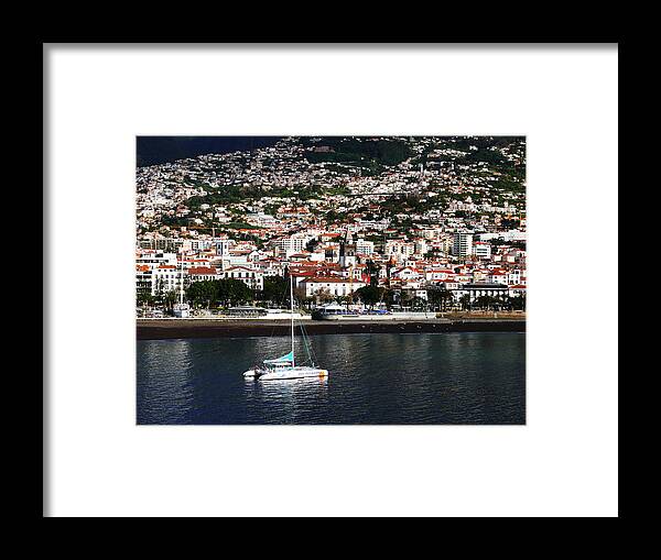 Funchal Framed Print featuring the photograph Sailing by Tracy Winter