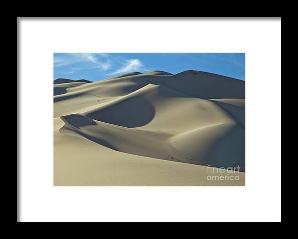 00559255 Framed Print featuring the photograph Sand Dunes In Death Valley by Yva Momatiuk John Eastcott