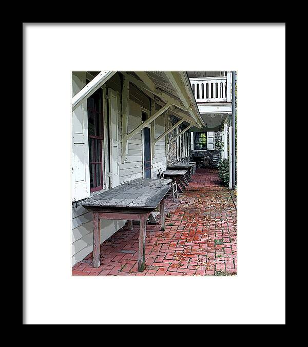 Historic Framed Print featuring the photograph Secluded Portico by Geoff Crego