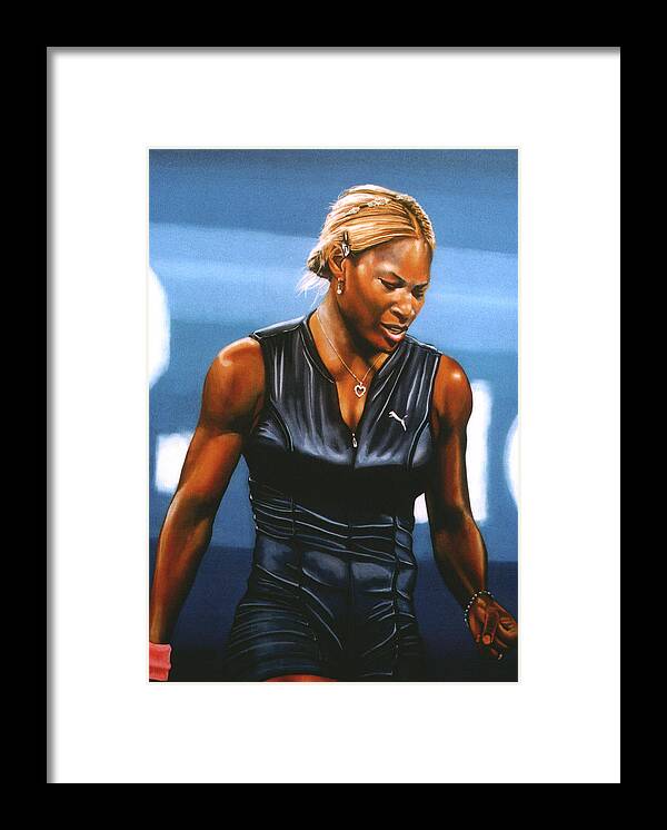 Serena Williams Framed Print featuring the painting Serena Williams by Paul Meijering