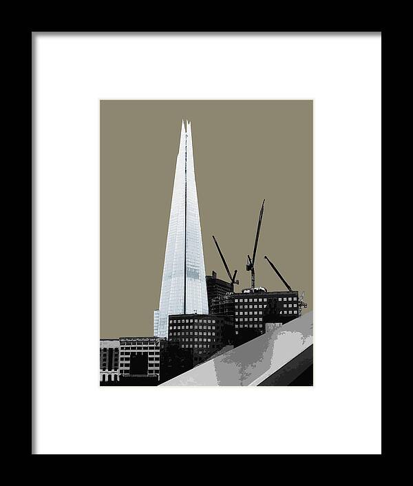 Eye Framed Print featuring the mixed media Shard - French GREY by BFA Prints