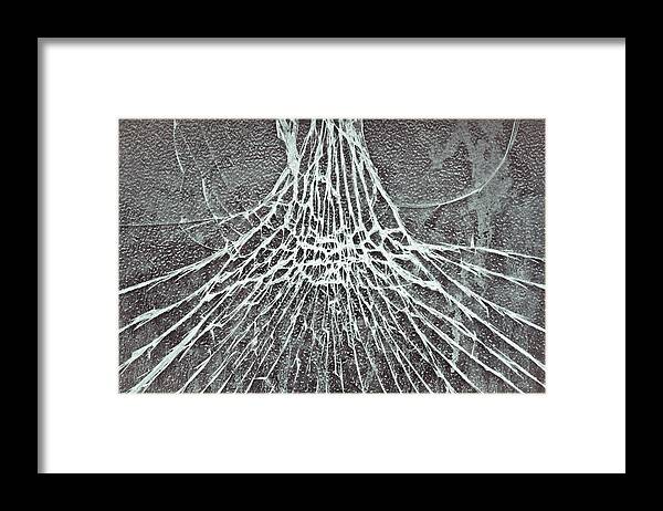 Abstract Framed Print featuring the photograph Shattered glass #1 by Tom Gowanlock