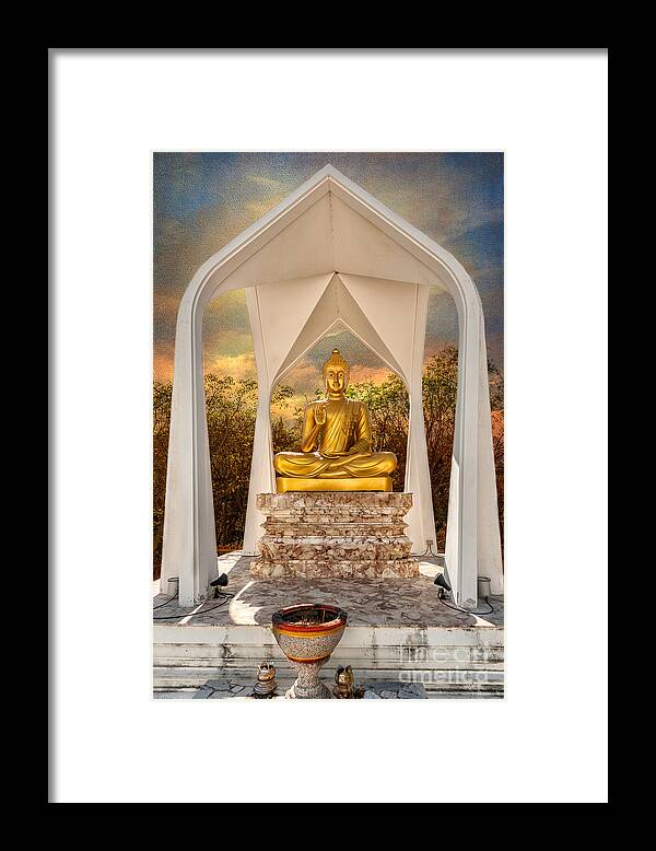 Golden Buddha Framed Print featuring the photograph Sitting Buddha #2 by Adrian Evans