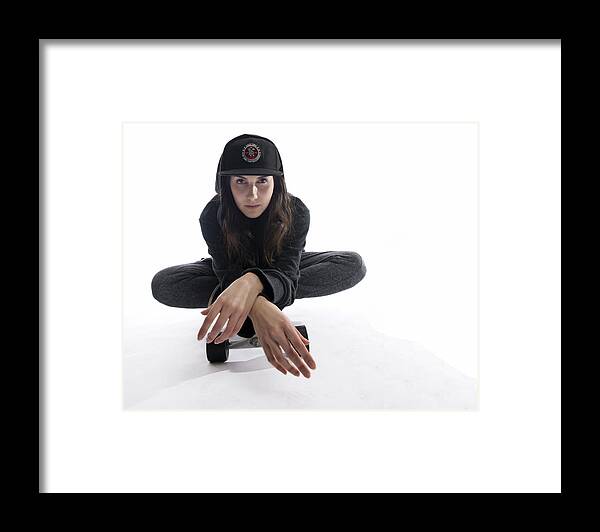 Skateboard Framed Print featuring the photograph Skater girl #1 by Jim Boardman