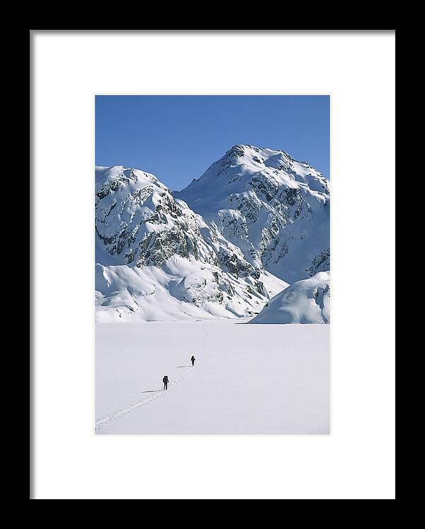 Feb0514 Framed Print featuring the photograph Skiers Cross Frozen Lake Harris #1 by Colin Monteath