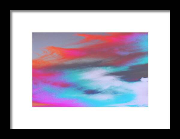Sky Enhanced To Abstract Impressionism .. Framed Print featuring the painting Sky #1 by Priscilla Batzell Expressionist Art Studio Gallery