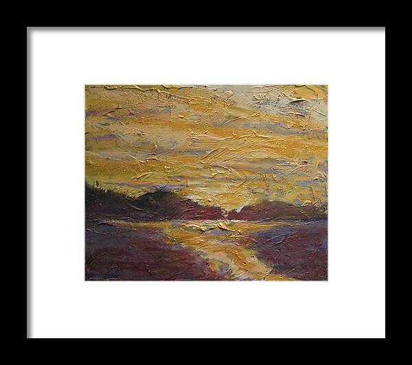 Sunrise Framed Print featuring the painting Skyscape 4 by Edy Ottesen