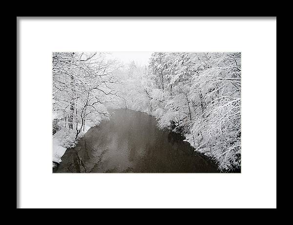 Snow Framed Print featuring the photograph Snow Along the Wissahickon Creek #1 by Bill Cannon