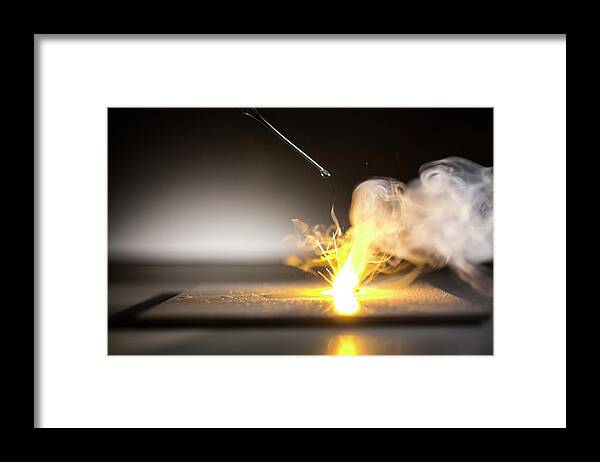 Chemical Framed Print featuring the photograph Sodium Burning In Water by Science Photo Library