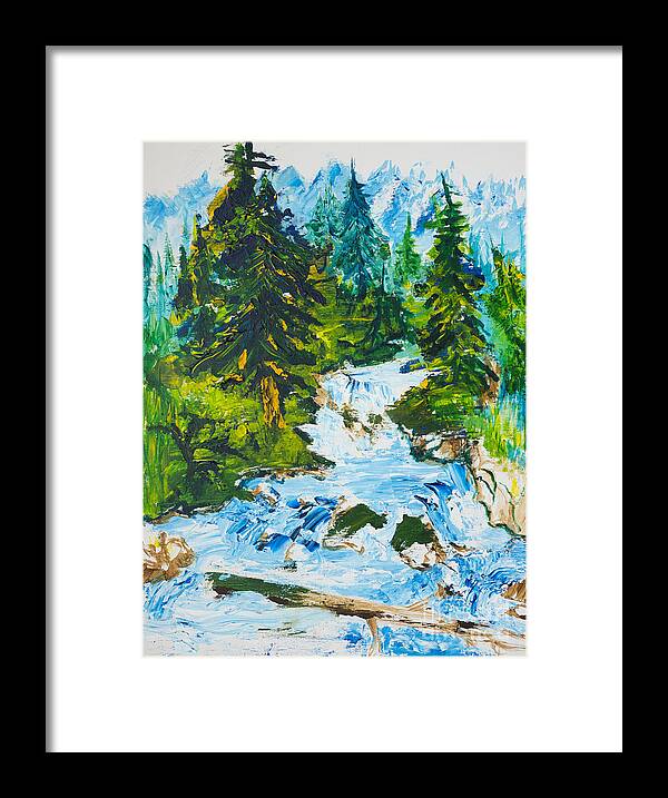 Trees Framed Print featuring the painting Spring Runoff by Walt Brodis