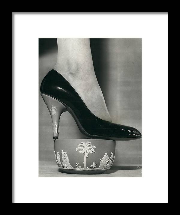 retro Images Archive Framed Print featuring the photograph Spring Shoes By Rayne. The “wedgwood” Collection For Export. #1 by Retro Images Archive