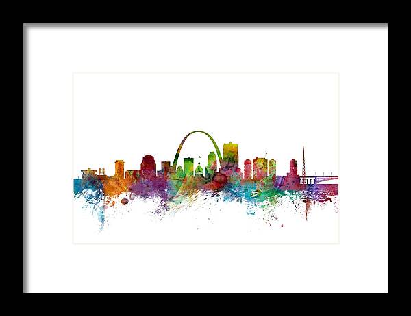 St Louis Framed Print featuring the digital art St Louis Missouri Skyline by Michael Tompsett