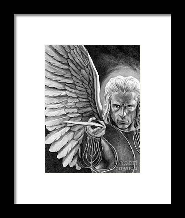 Warrior Framed Print featuring the painting St. Michael Archangel #1 by Archangelus Gallery