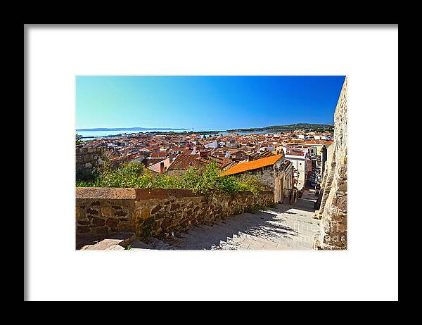 Carloforte Framed Print featuring the photograph stairway and ancient walls in Carloforte #1 by Antonio Scarpi