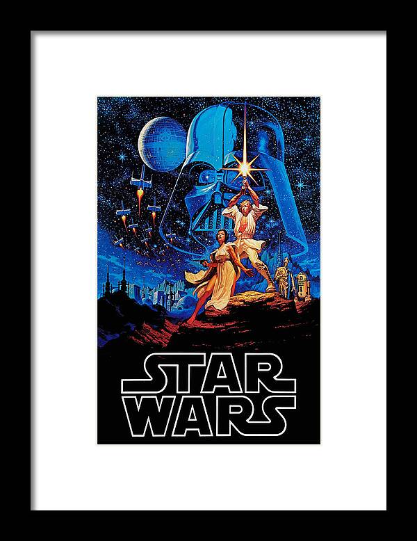 Star Framed Print featuring the drawing Star Wars by Farhad Tamim