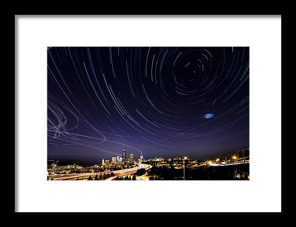 Starry Night Framed Print featuring the photograph Starry Night in Seattle #1 by Yoshiki Nakamura