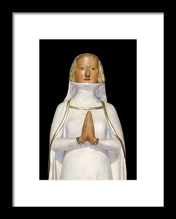 City Of Neuchatel Framed Print featuring the photograph Statue of Lady praying by Charles Lupica