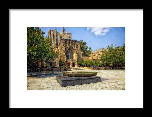 Sterling Memorial Library Framed Print featuring the photograph Sterling Memorial Library and the Women's Table - Yale University #3 by Mountain Dreams