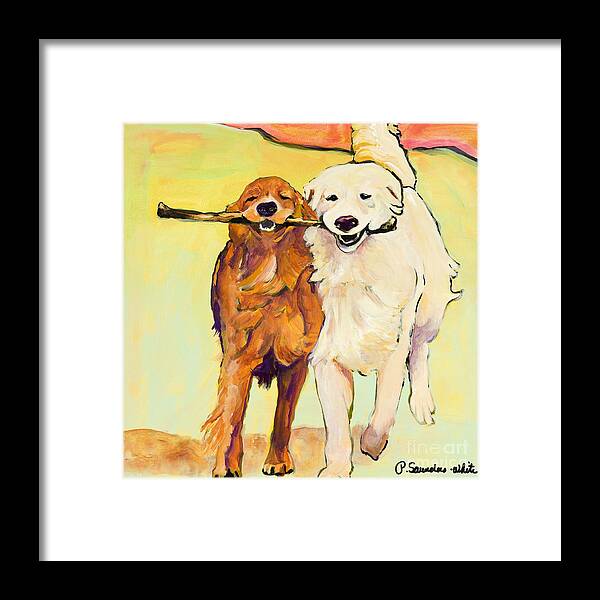 Pat Saunders-white Framed Print featuring the painting Stick With Me by Pat Saunders-White