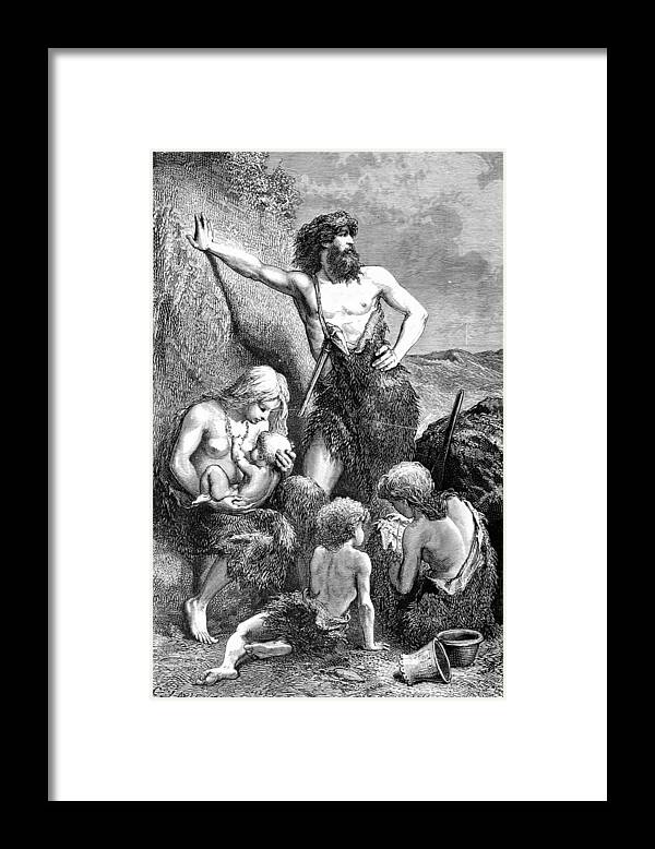 Stone Age Framed Print featuring the photograph Stone Age Family #1 by British Library