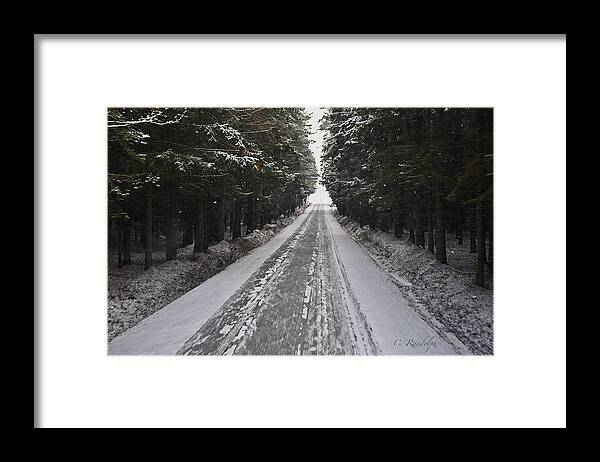Winter Scene Framed Print featuring the photograph Stopping by Woods #1 by Cheri Randolph