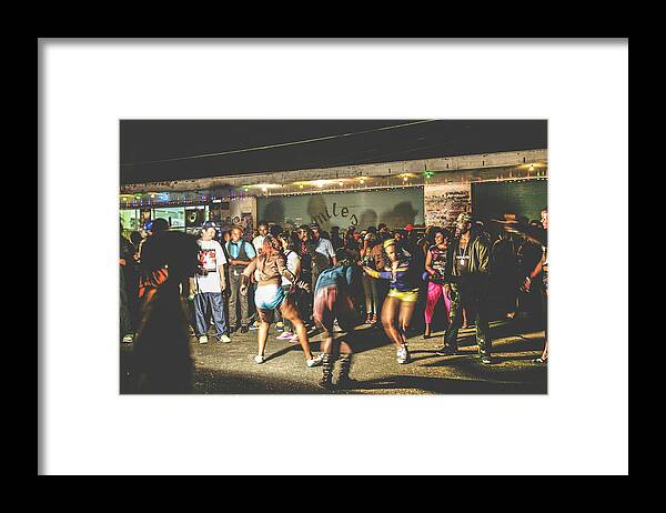 Reggae Framed Print featuring the photograph Street party in ghetto. #1 by Peeterv