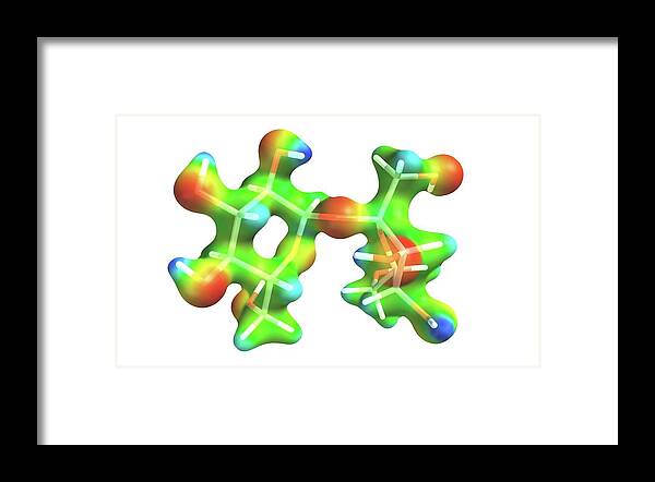 Rods Framed Print featuring the photograph Sucrose Molecule #1 by Alfred Pasieka