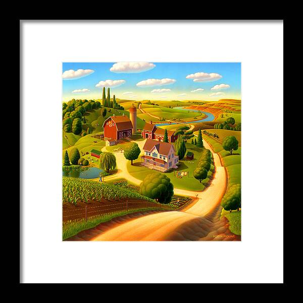#faatoppicks Framed Print featuring the painting Summer on the Farm by Robin Moline