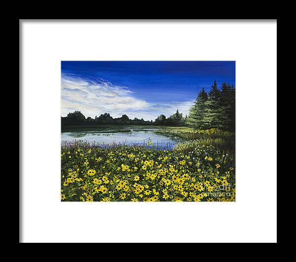 Wilderness Framed Print featuring the painting Summer Susans by Mary Palmer