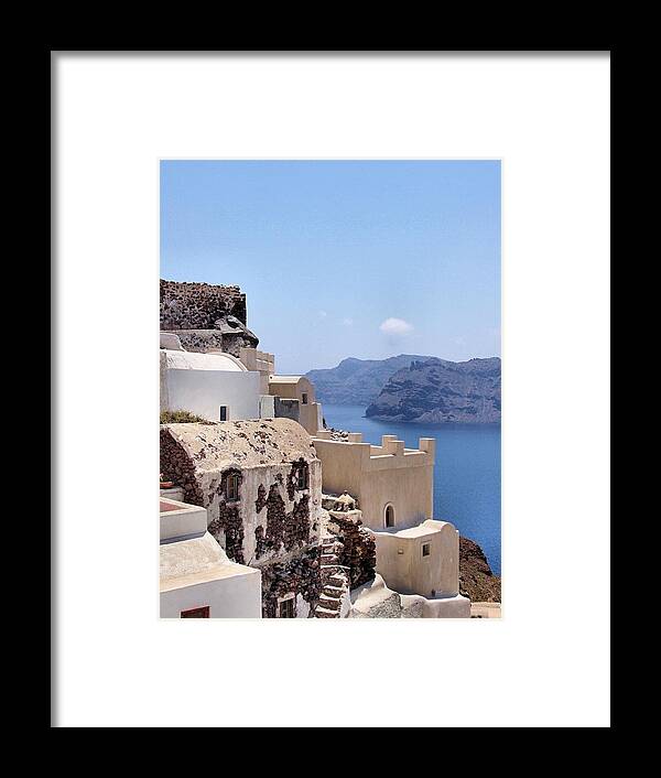 Greece Framed Print featuring the photograph Sunny Santorini by Jenny Hudson