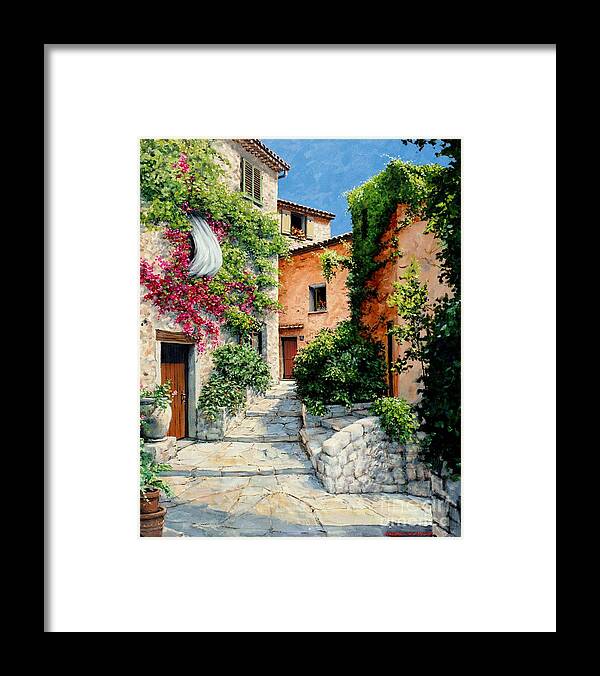 Stone Framed Print featuring the painting Sunny Walkway #2 by Michael Swanson