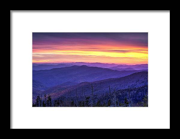 Sunset Framed Print featuring the photograph Sunset in the Smokies #1 by Andrew Soundarajan