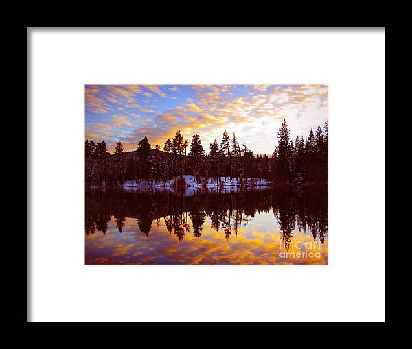 Sunset Framed Print featuring the photograph Sunset Manzanita Lake #1 by Irina Hays