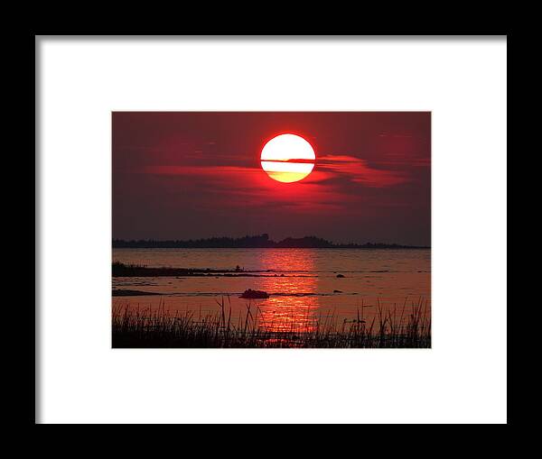 Sunset Framed Print featuring the photograph Sunset Over Lake Michigan #1 by Kathleen Luther