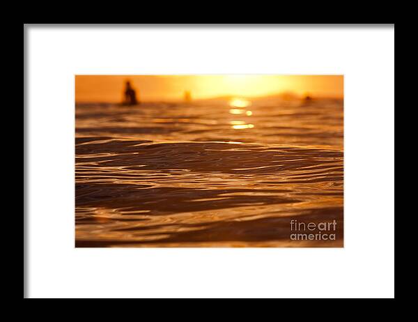 Surfing Framed Print featuring the photograph Surfers Sunset #1 by Paul Topp