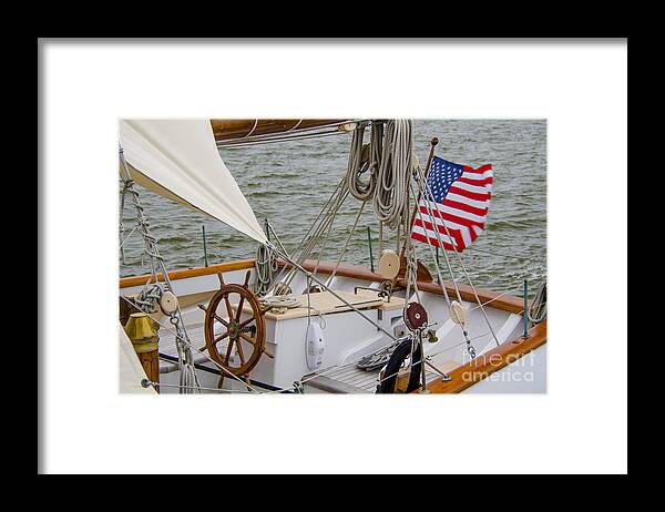 Tall Ships Framed Print featuring the photograph Tall Ship Wheel by Dale Powell