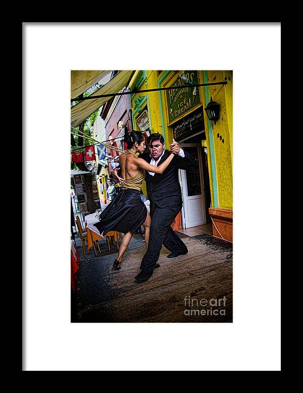 Buenos Aires Framed Print featuring the photograph Tango Dancing in Buenos Aires Argentina #1 by David Smith