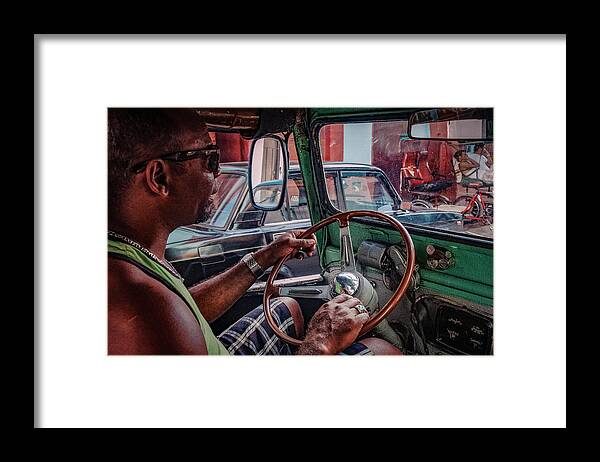 Street Framed Print featuring the photograph Taxidriver #1 by Andreas Bauer